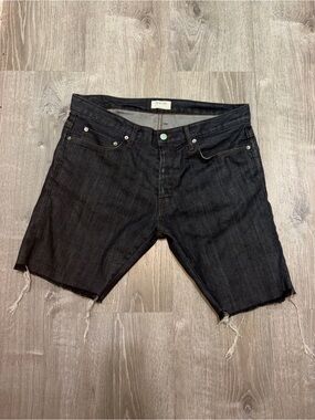 Helmut Lang Denim Shorts with Contrast Stitching